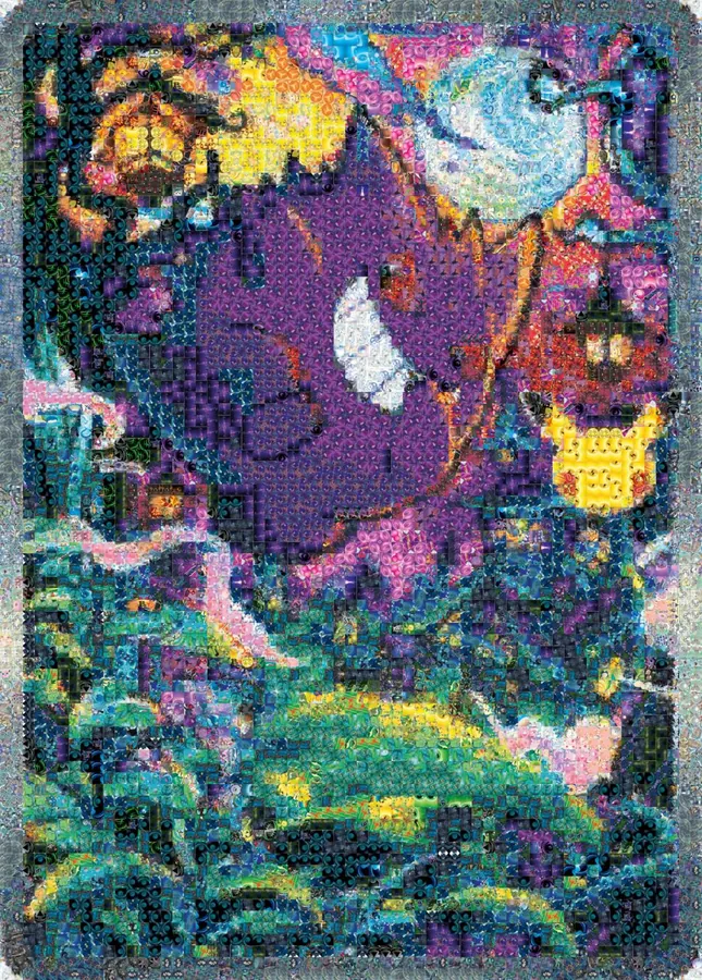 The same Gengar card rebuilt out of 5,185 Pokémon cards